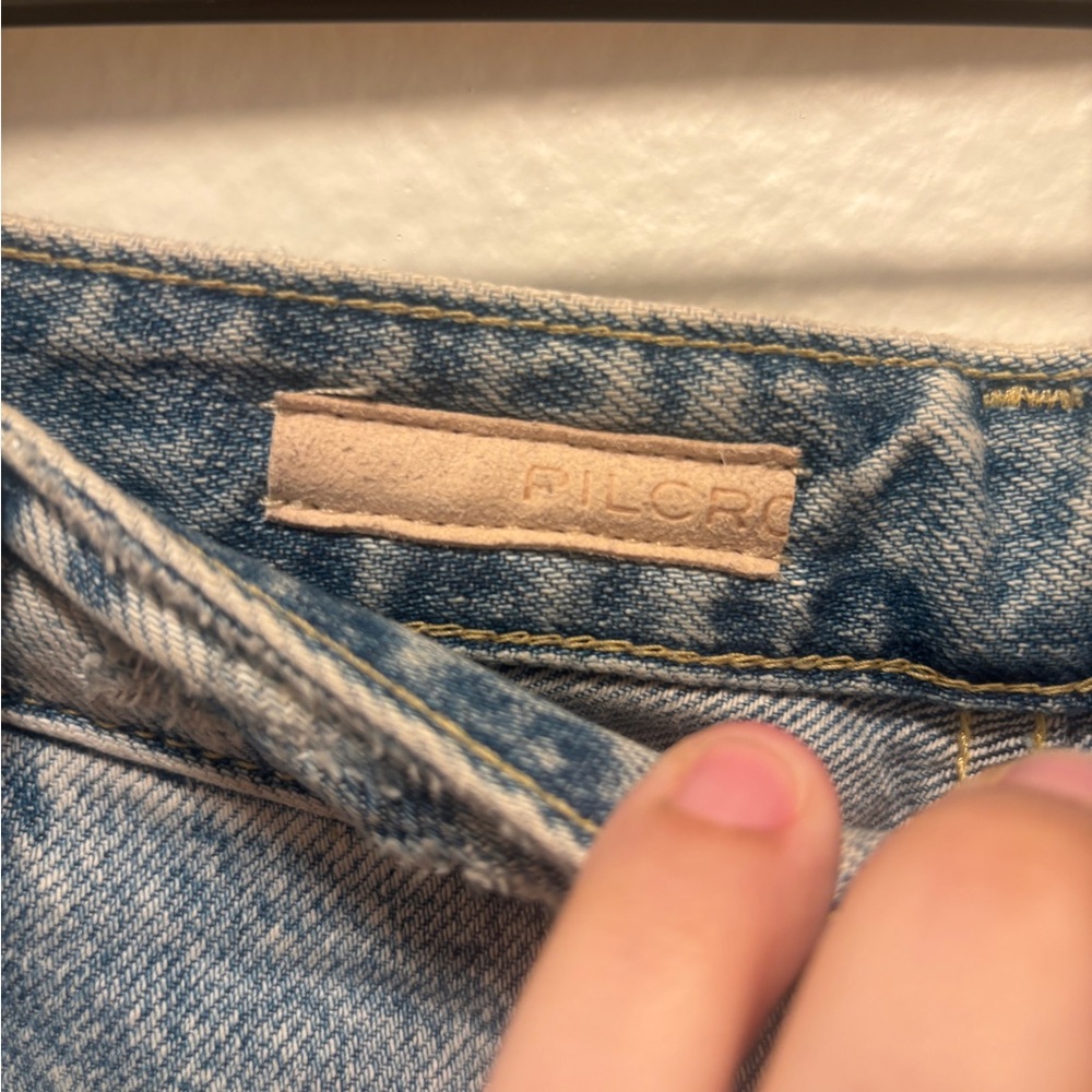 Anthropologie Pilcro Light Blue Distressed Wide Leg Baggy Jeans - Picture 3 of 4